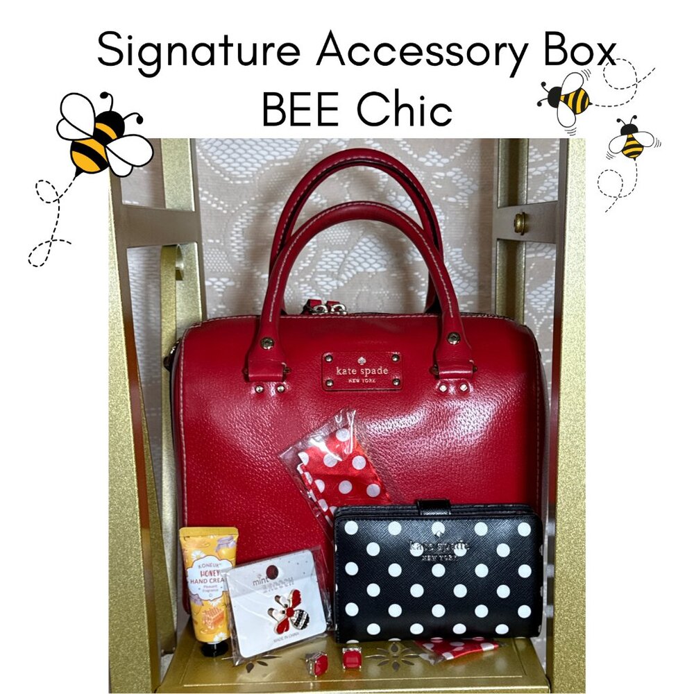 Kate Spade Red and Black Handbag Set